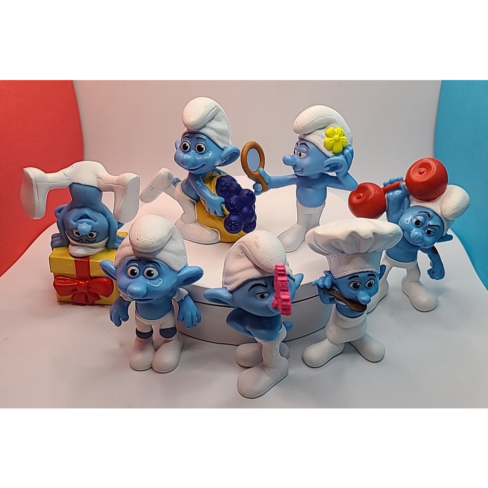 Lot of 7 2011 Peyo Smurfs Figures McDonald's Happy Meal Toys 3 Inches